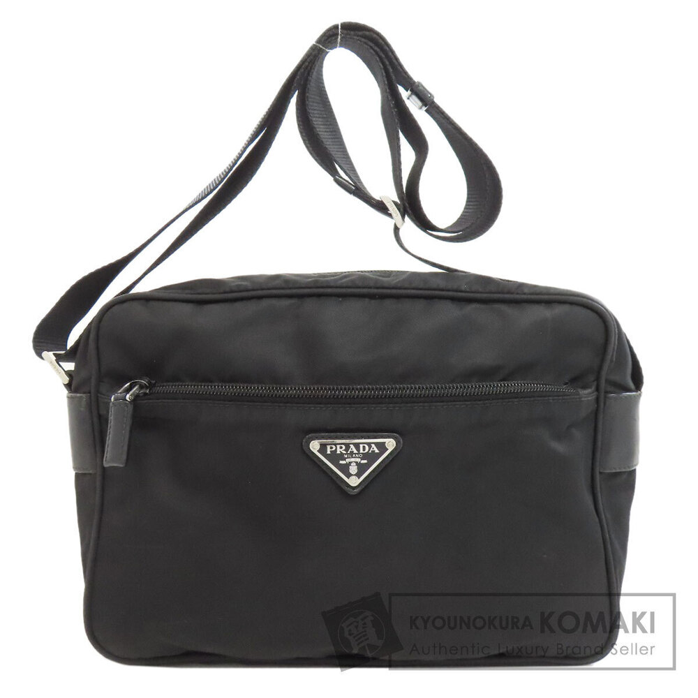 Prada Logo Crossbody Messenger Bag Black